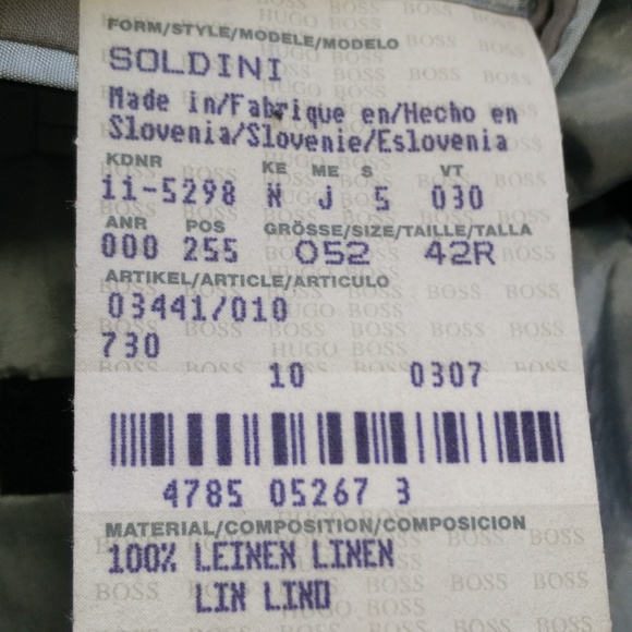 Hugo Boss Italy 100% Pure Linen Blazer Jacket 42R - Picture 5 of 8